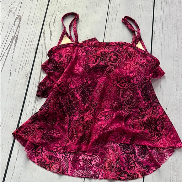 MIRACLESUIT Red Ruffled Swim Top - Picture 3 of 6